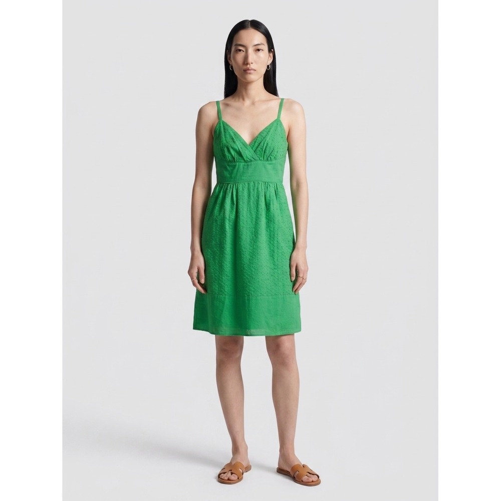 A.N.A. Dress Women Green Cotton Embroidered Spaghetti Strap Dress
Size 8